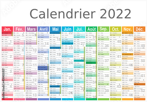 Calendrier 2022 Format 650x450 mm - Calendrier 2022 pour entreprise avec logo sur 12 mois multicaque - modifiable - texte arial	