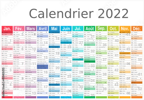 Calendrier 2022 Format 650x450 mm - Calendrier 2022 pour entreprise avec logo sur 12 mois multicaque - modifiable - texte arial	