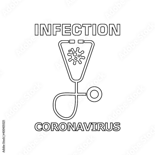 Corona virus infection icon isolated on white background