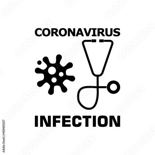 Corona virus infection icon isolated on white background
