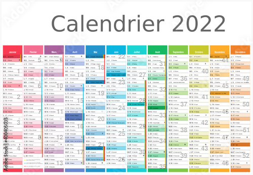 Calendrier 2022 Format 650x450 mm - Calendrier 2022 pour entreprise avec logo sur 12 mois multicaque - modifiable - texte arial	