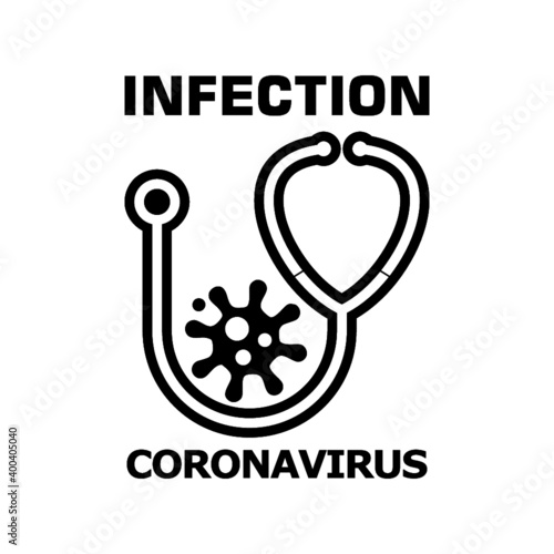 Corona virus infection icon isolated on white background