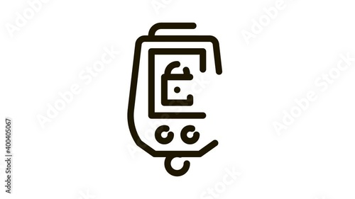 Secure Alarm Padlock Icon Animation. black Secure Alarm Padlock animated icon on white background photo
