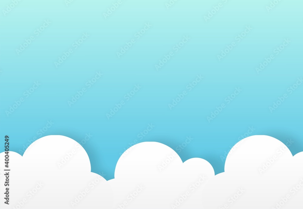 Cloud illustration 3D sky blue cover background