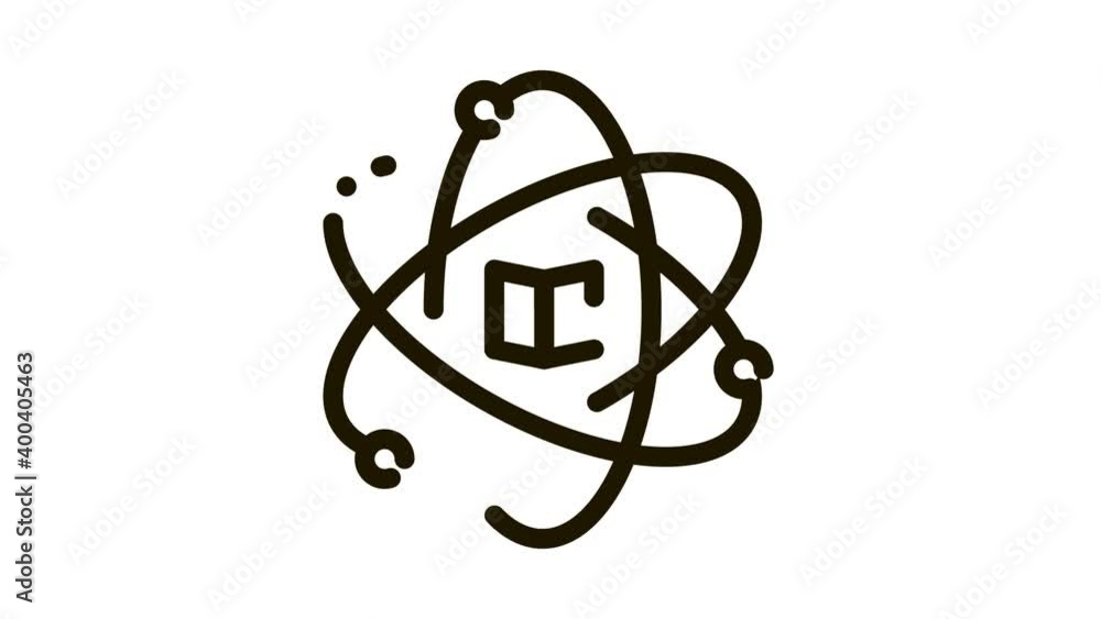 Atom Chemistry Study Icon Animation. black Atom Chemistry Study animated icon on white background Atom Chemistry Study Icon Animation. black Atom Chemistry Study animated icon on white background
