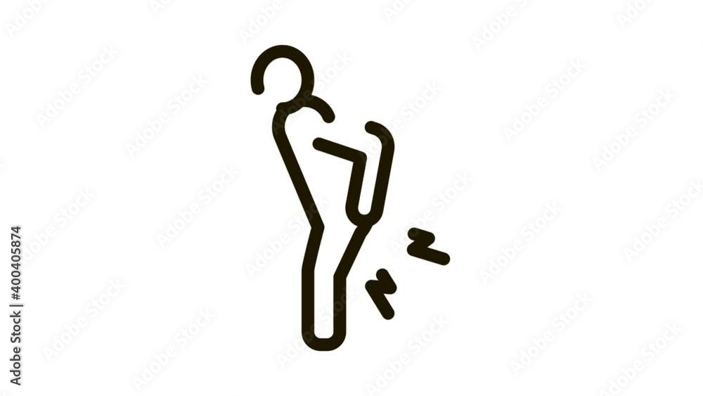 Backache Icon Animation. black Backache animated icon on white background Backache Icon Animation. black Backache animated icon on white background