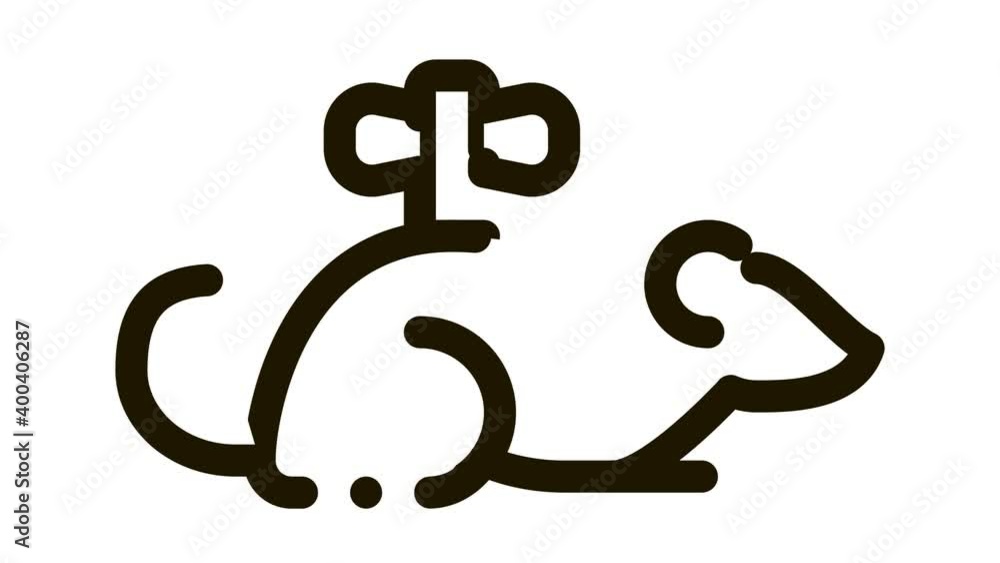 Clockwork Mouse Icon Animation. black Clockwork Mouse animated icon on white background Clockwork Mouse Icon Animation. black Clockwork Mouse animated icon on white background