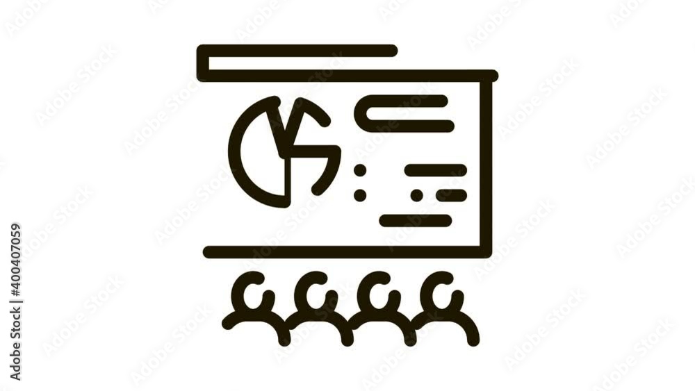 View Presentation Icon Animation. black View Presentation animated icon on white background View Presentation Icon Animation. black View Presentation animated icon on white background