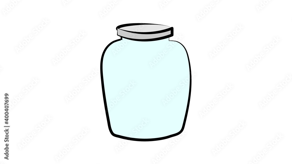 Empty open glass jar isolated on white background Empty open glass jar isolated on white background