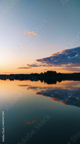 sunset over the lake