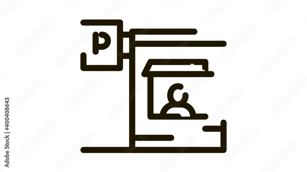 Parking Icon Animation. black Parking Meter animated icon on white background Parking Icon Animation. black Parking Meter animated icon on white background