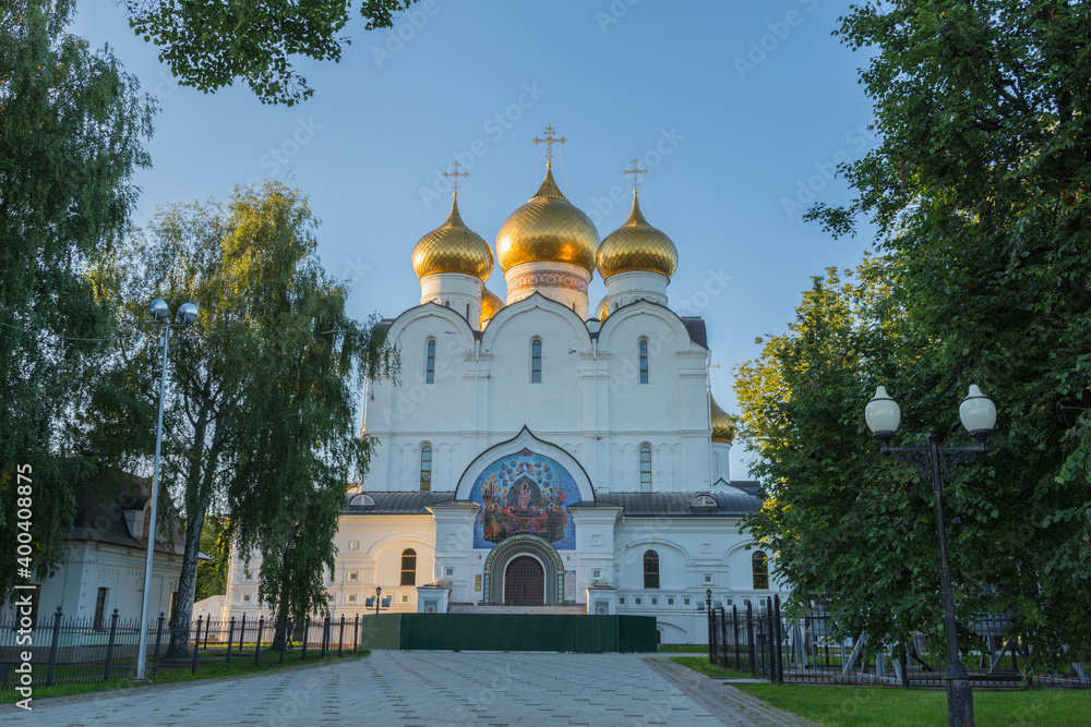 view of the Assumption Cathedral in the city center, photo was taken on a sunny summer day