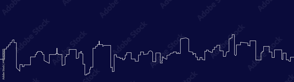 City landscape  outline silhouette.  Skyline vector ilustration.