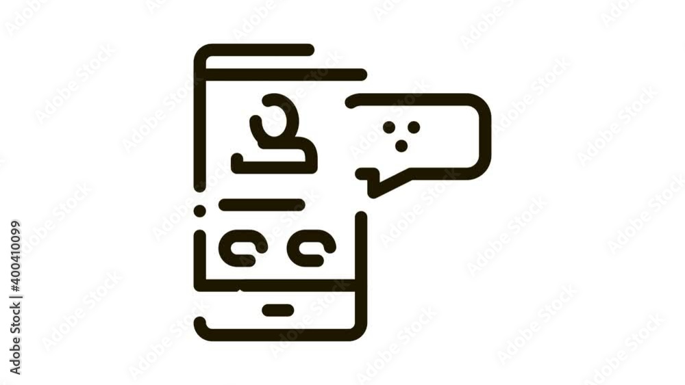 Passenger Incoming Call Online animated black icon on white background Passenger Incoming Call Online animated black icon on white background