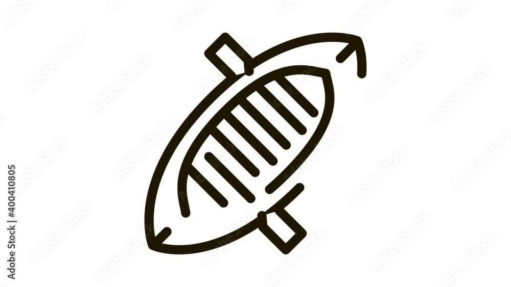 Inflatable Boat Canoeing animated black icon on white background Inflatable Boat Canoeing animated black icon on white background