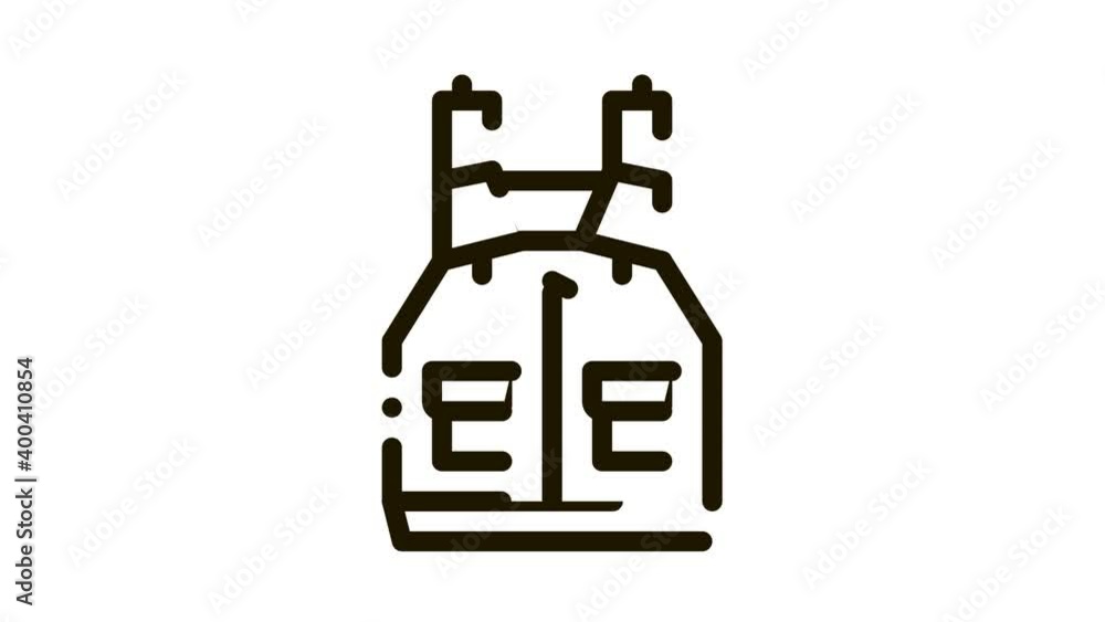 Life Jacket Canoeing animated black icon on white background Life Jacket Canoeing animated black icon on white background