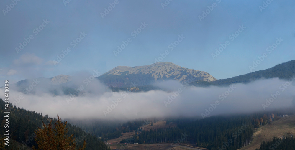 mountains in the fog, mountains in thr fog, ukraine mountain