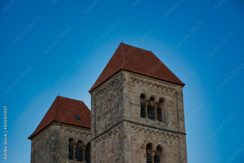 Gothic church old stone with blue sky Gothic church old stone with blue sky
