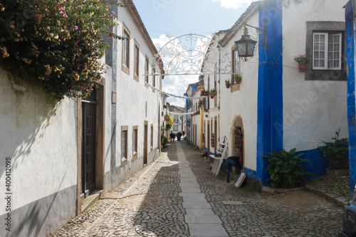 Fototapeta Naklejka Na Ścianę i Meble -  Obidos traditional houses and streets in Portugal on a sunny day