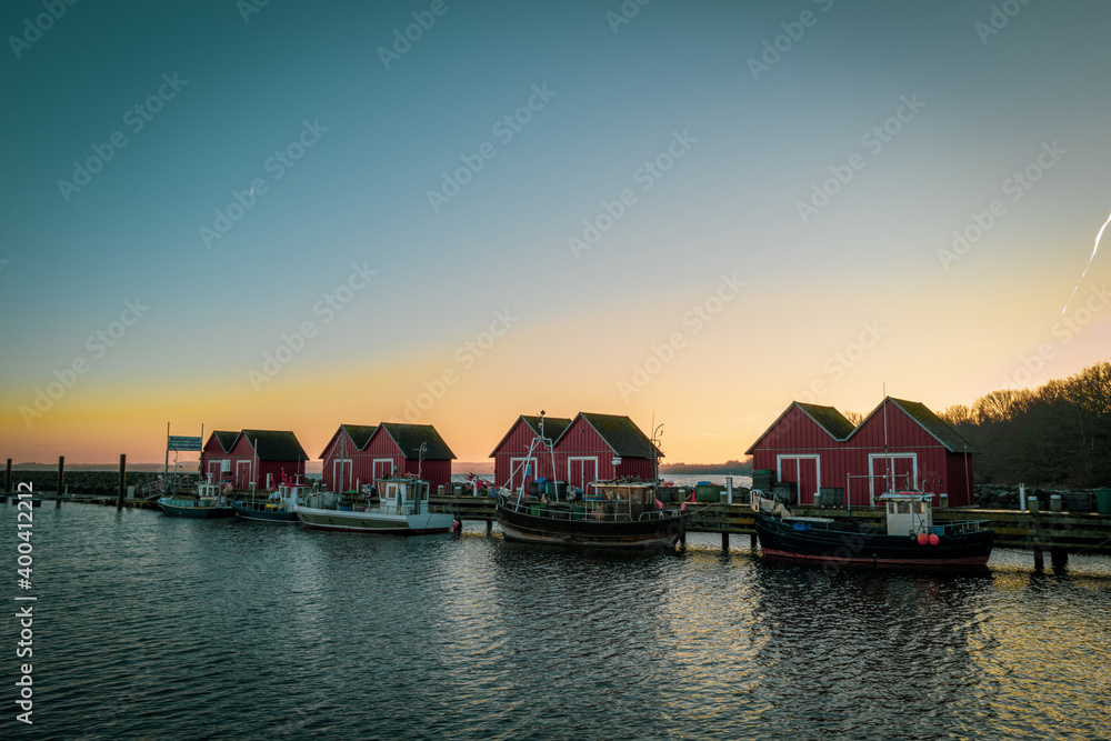 the small fishing port of Boltenhagen at the Baltic Sea the small fishing port of Boltenhagen at the Baltic Sea
