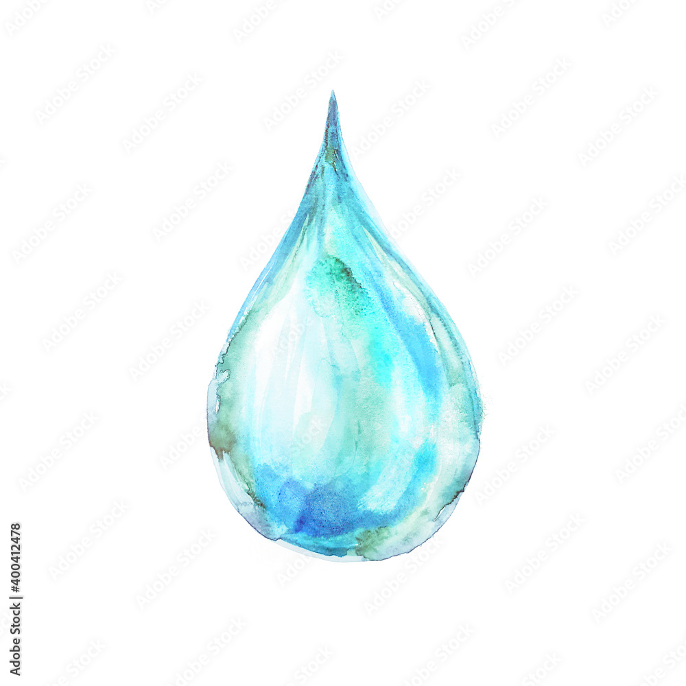Obraz premium Watercolor Drop Design element. Raster