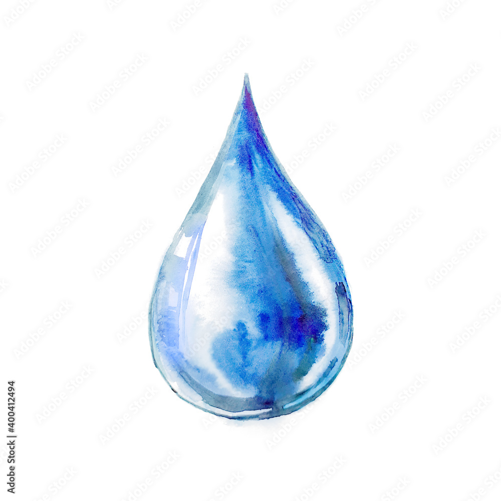 Obraz premium Watercolor Drop Design element. Raster