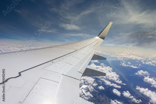 aerial view of land take from airplane