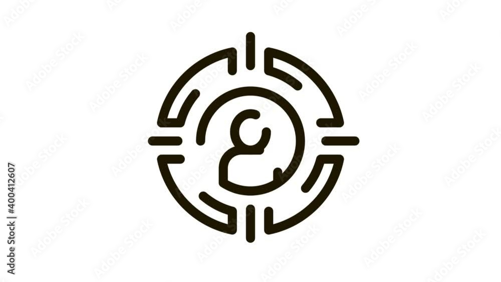 Man Silhouette At Gunpoint Job Hunting animated black icon on white background Man Silhouette At Gunpoint Job Hunting animated black icon on white background