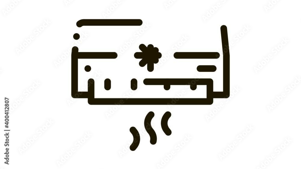 Air Conditioner Cooling Power Technology animated black icon on white background Air Conditioner Cooling Power Technology animated black icon on white background