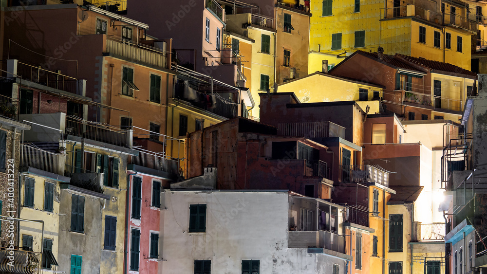 Colorful Riomaggiore traditional houses, Cinque Terre, Italy