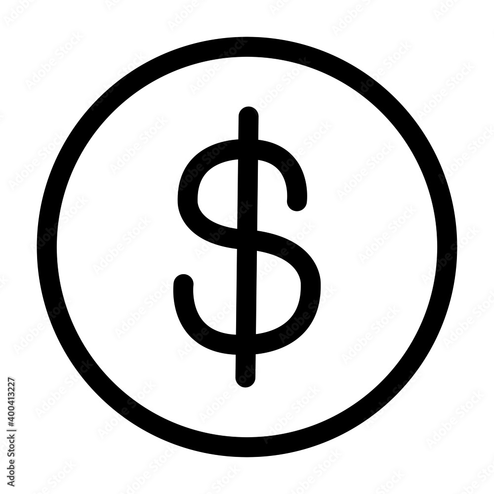 USD icon in a circle USD icon in a circle