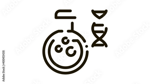 Chemistry Lab Glassware Biomaterial animated black icon on white background photo