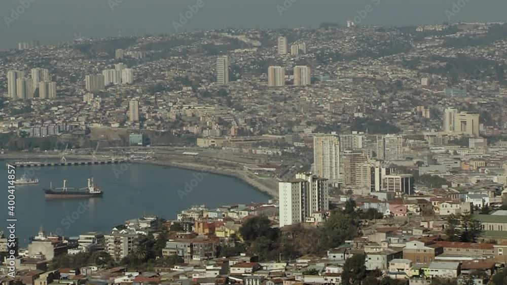 The City of Valparaiso, Chile, South America. High Angle View. The City of Valparaiso, Chile, South America. High Angle View.