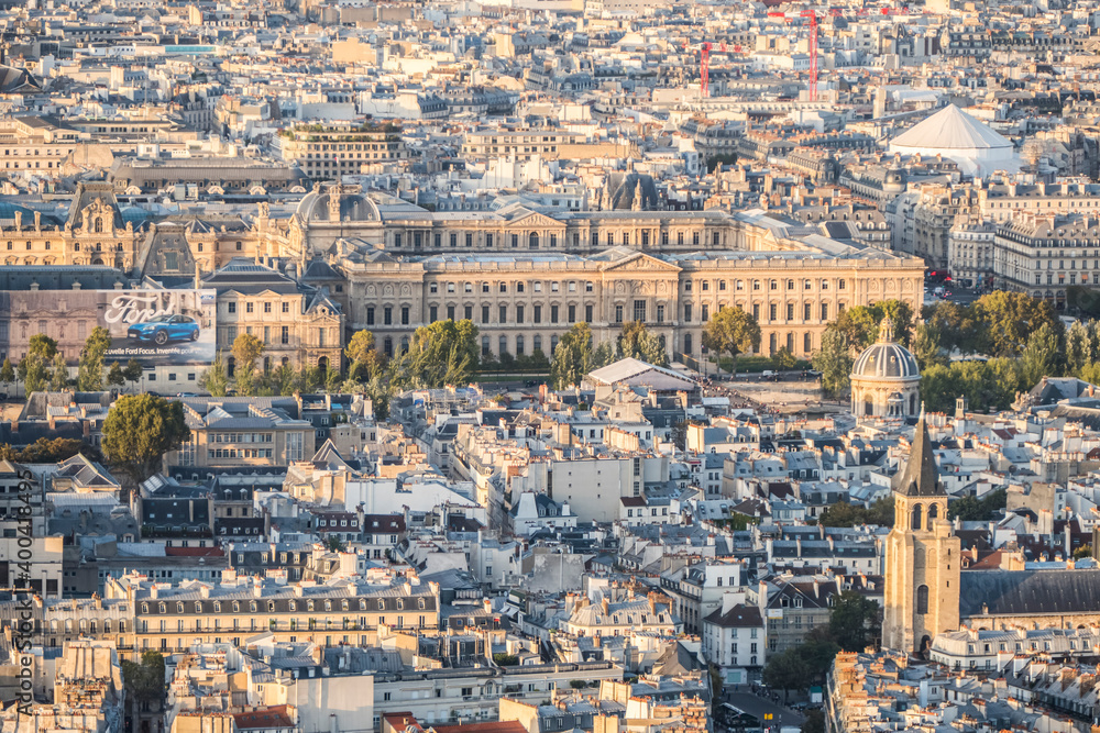 Aerial view of the center of Paris