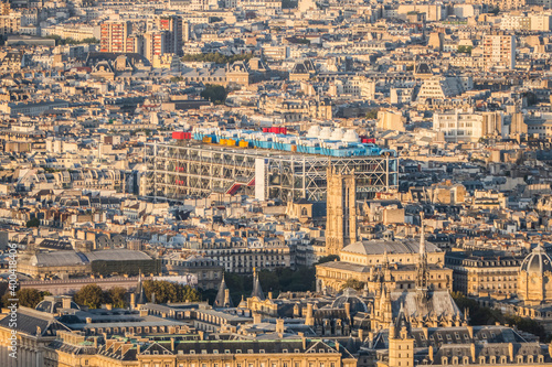 Aerial view of the center Pampidou in Paris