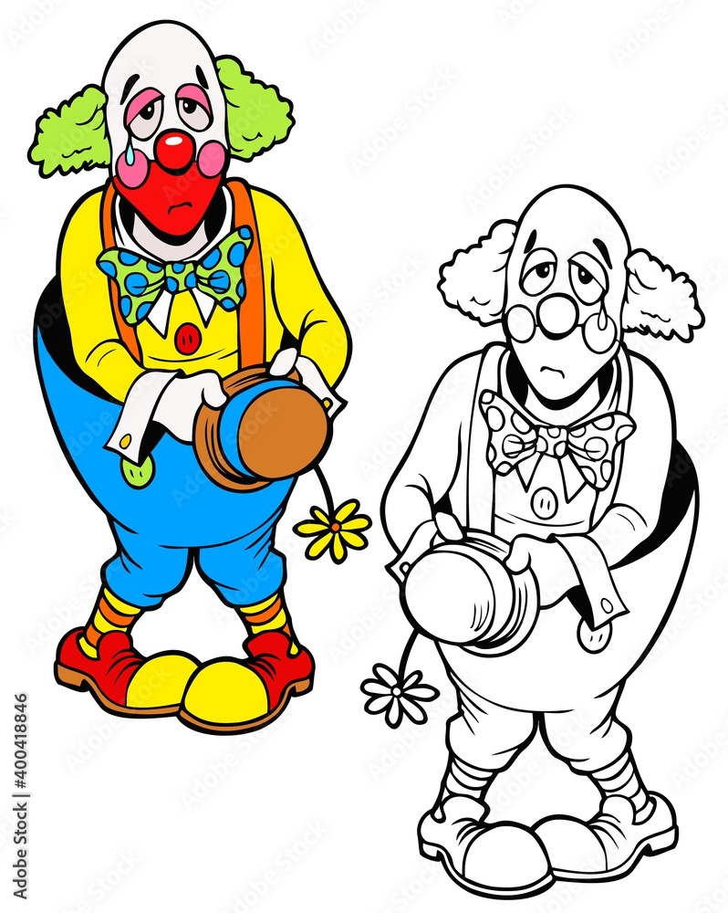 Poor clown, with bonus black outline version Poor clown, with bonus black outline version