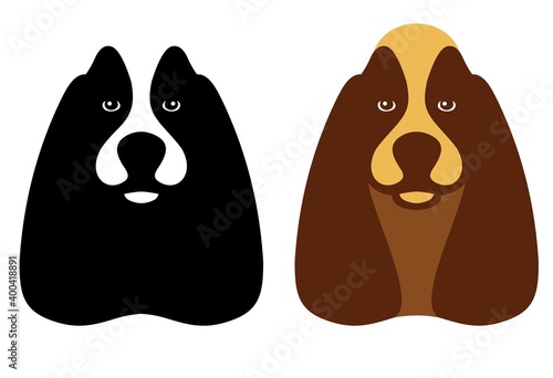 head of a spaniel, two variations