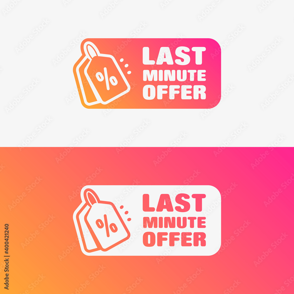 Obraz premium Last Minute Offer Shopping Vector Label Set