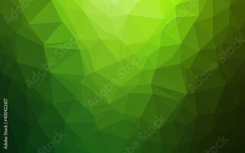 Light Green vector polygonal template.