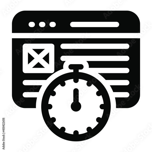 
Solid design of web speed test icon.

