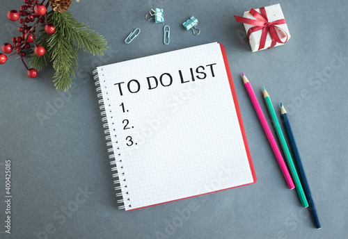 To do list in notebook with calendar and clipboard
