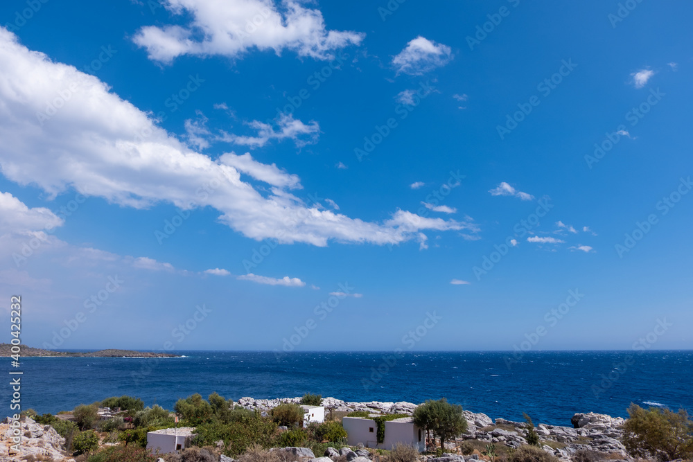 View of a village in south Crete with clear sky