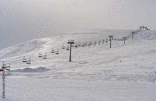 Beautiful ski slope in the highlands