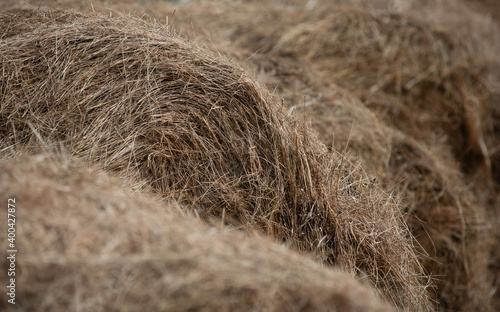 Hay stacks closeup