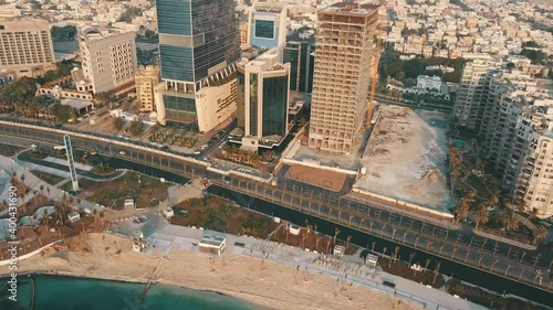 Saudi Arabia, Jeddah Northern Corniche Drone Shot 4K Video