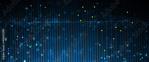 Quantum processing. Deep learning artificial intelligence. Future new technology  for business or science presentation