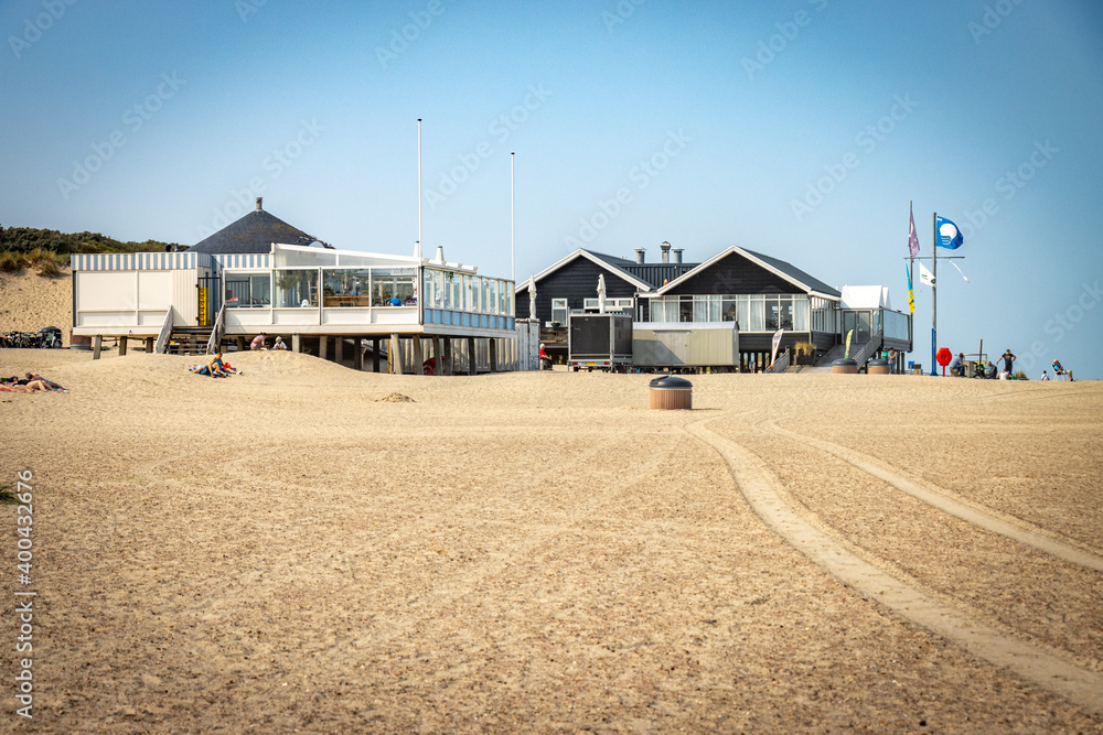beach huts at the beach, zeeland in the netherlands