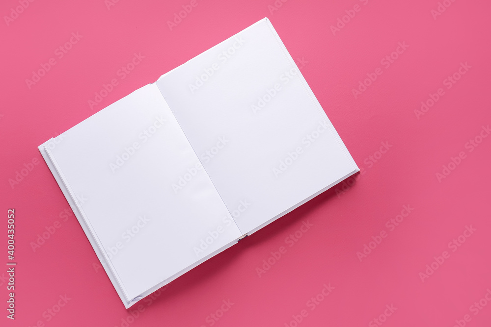 Blank book on color background Blank book on color background