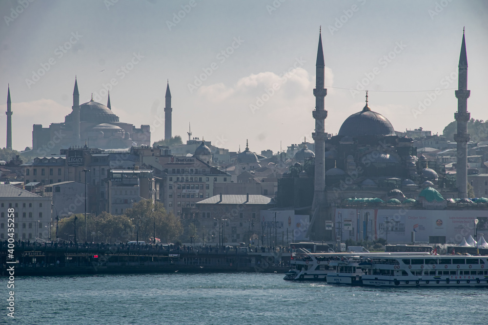 Fototapeta premium HISTORICAL ARCHITECTURE FROM BLUE MOSQUE , ISTANBUL, TURKEY 2019