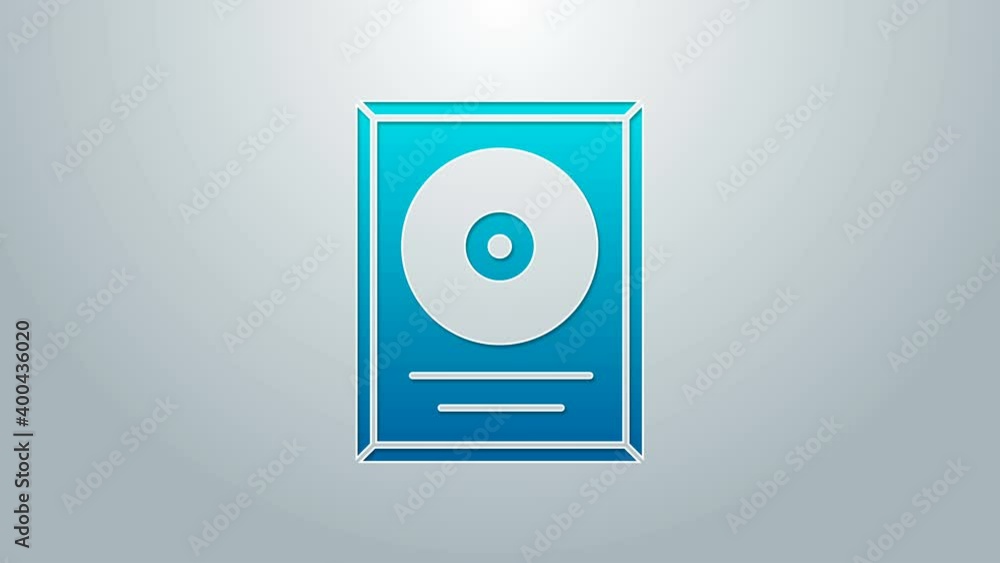Blue line CD disk award in frame icon isolated on grey background. Modern ceremony. Best seller. Musical trophy. 4K Video motion graphic animation Blue line CD disk award in frame icon isolated on grey background. Modern ceremony. Best seller. Musical trophy. 4K Video motion graphic animation